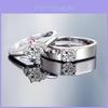 Eleganti Anelli da Coppia Regolabili in Stile Coreano con Placcatura in Platino per Matrimonio