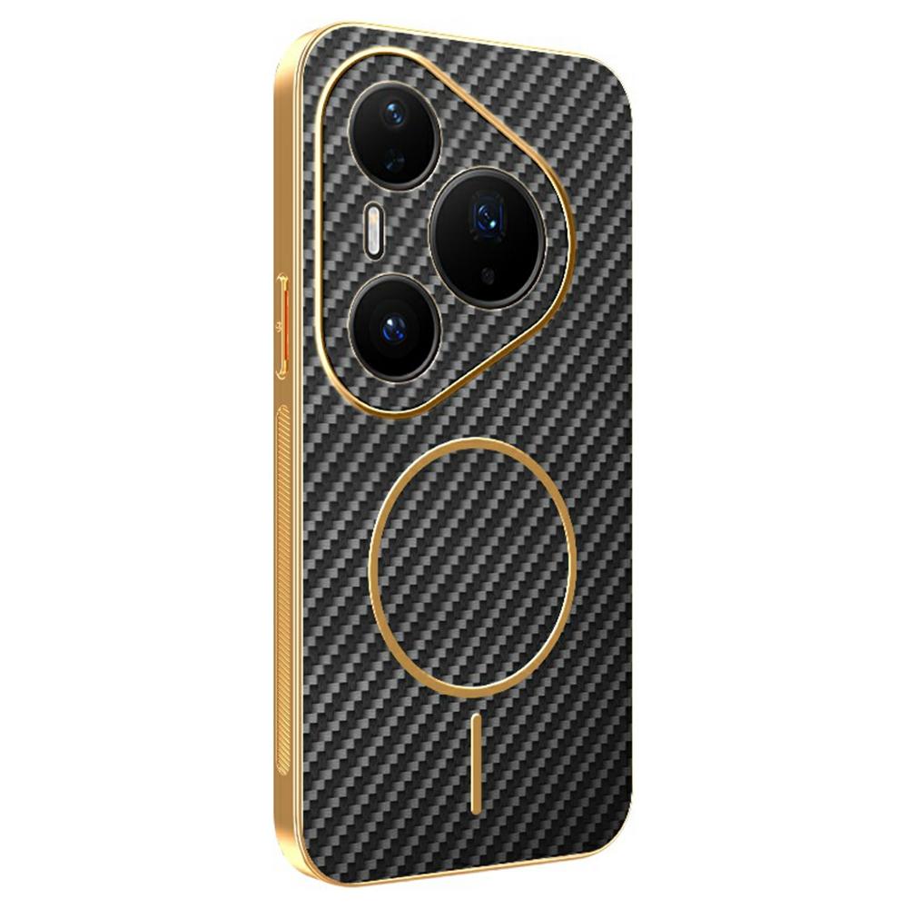 For Huawei Pura 80 Pro/80 Pro+ Phone Case Carbon Fiber Textured Electroplated TPU Back Cover