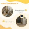 Extendable Dog Gate with Door and 2 Panels, Triangular Feet, 112-159x70 Cm, Natural Wood