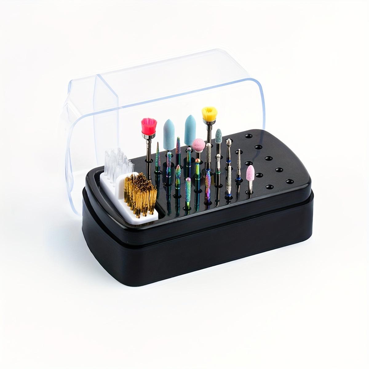 

Portable 30-Hole Nail Drill Bit Cleaning & Storage Box чёрный