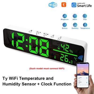 WiFi digitální hodiny se snímačem teploty a vlhkosti APP Smart Budík LED zobrazení času