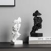 Abstract Art Sculpture Luxury Home Decor Silent Is Gold Statue for Living Room Office Wine Cabinet Entryway Tabletop Decoration 
