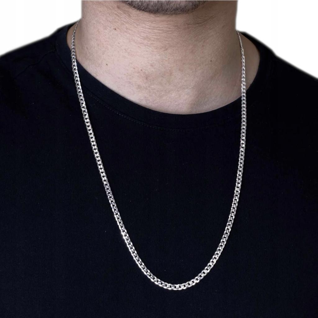 Men' Silver Chain 925 SILVER DIAMONDED 2.5mm Italian Chain