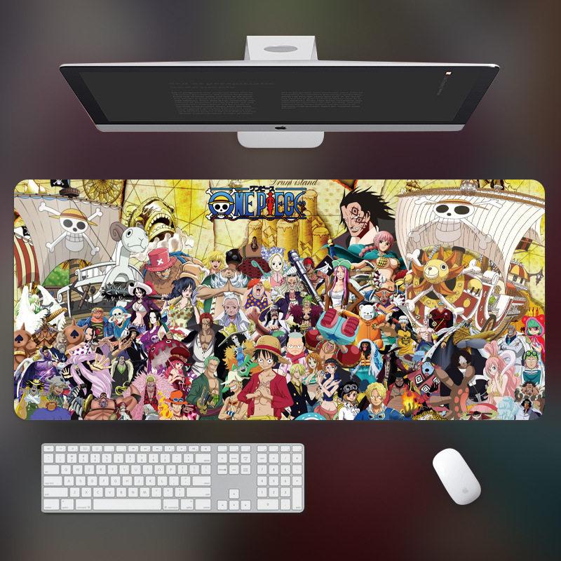 High Definition ONE PIECE Leather Mouse Pad Large Office Computer Desk Pad Non-slip Computer Keyboard Pad Animation Peripheral