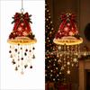 Beleuchteter Nikolausmützen-Hängeleuchter, Weihnachtsdekoration für drinnen und draußen, Warme LED-Lichterkette mit festlichen Quasten