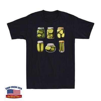 Pickles Jar Gherkins Funny Cucumber And A Jar Of Sliced Pickles Men's T-Shirt