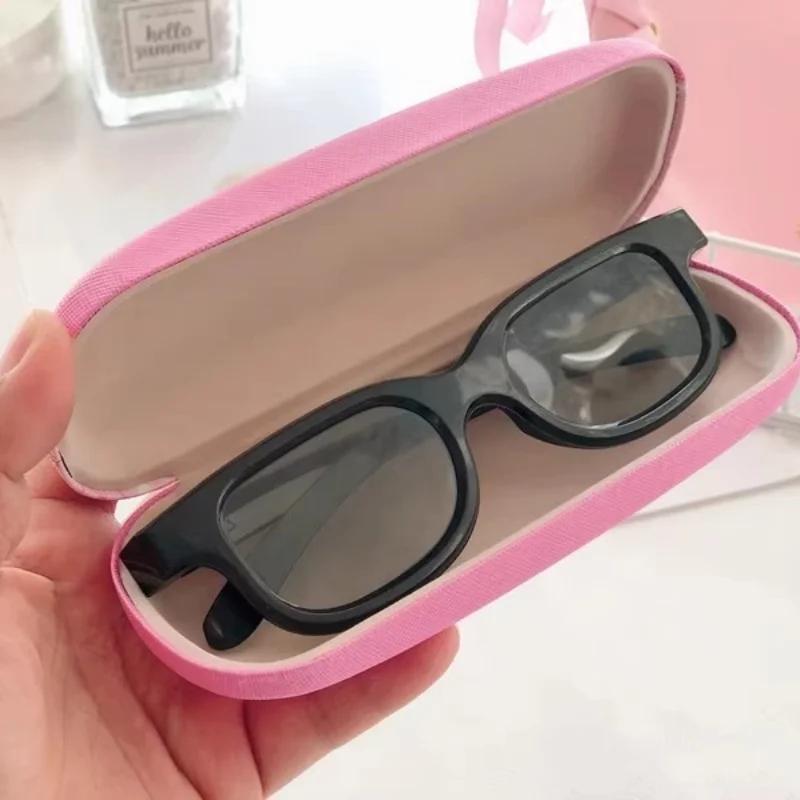 Hello Kitty Glasses Case Cute Girly Heart Leather Myopia Glasses Case Shockproof Anti-pressure Girls' Storage Glasses Box Gift