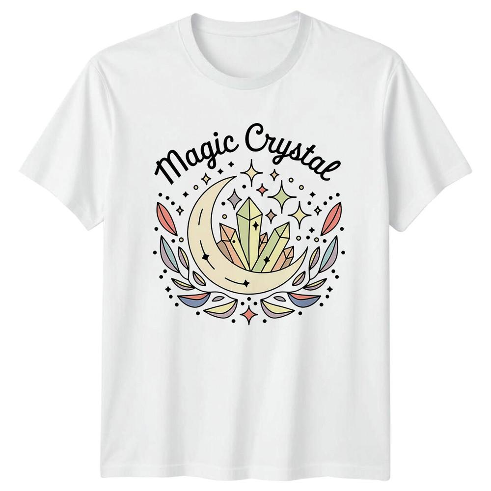 Magic Crystal Moon Boho Celestial Graphic TShirt Mystical Tee S