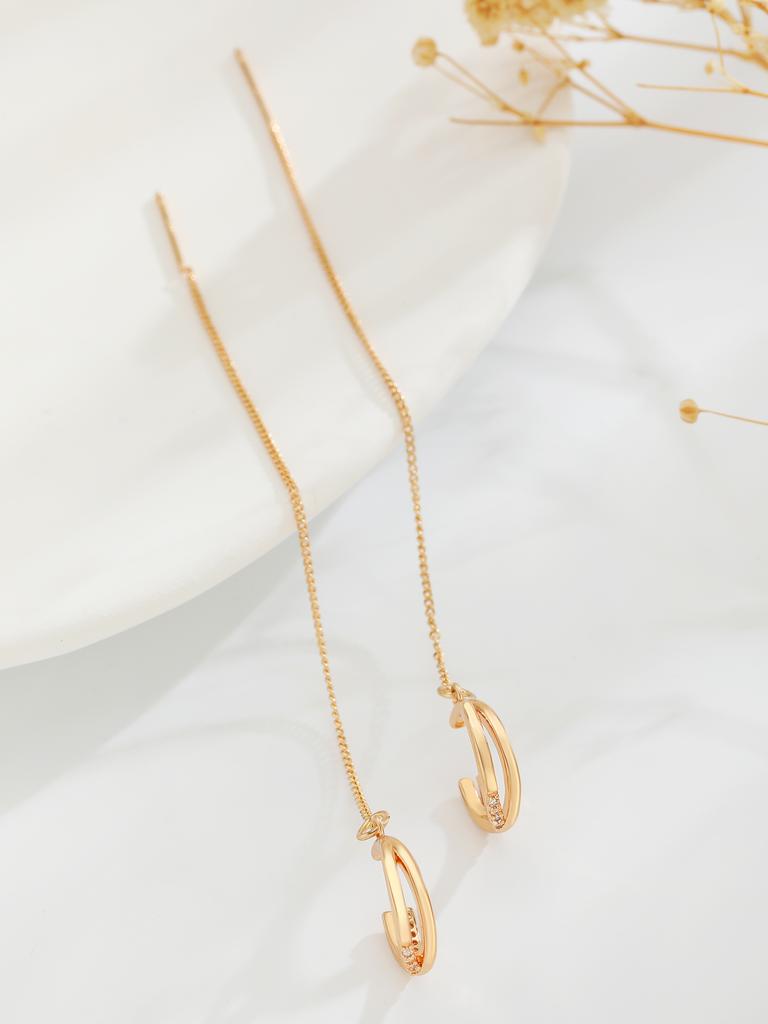 1 Pair Minimalist Extra Long Dangle Ear Cuffs Jewelry For Women Party Fashion Accessories