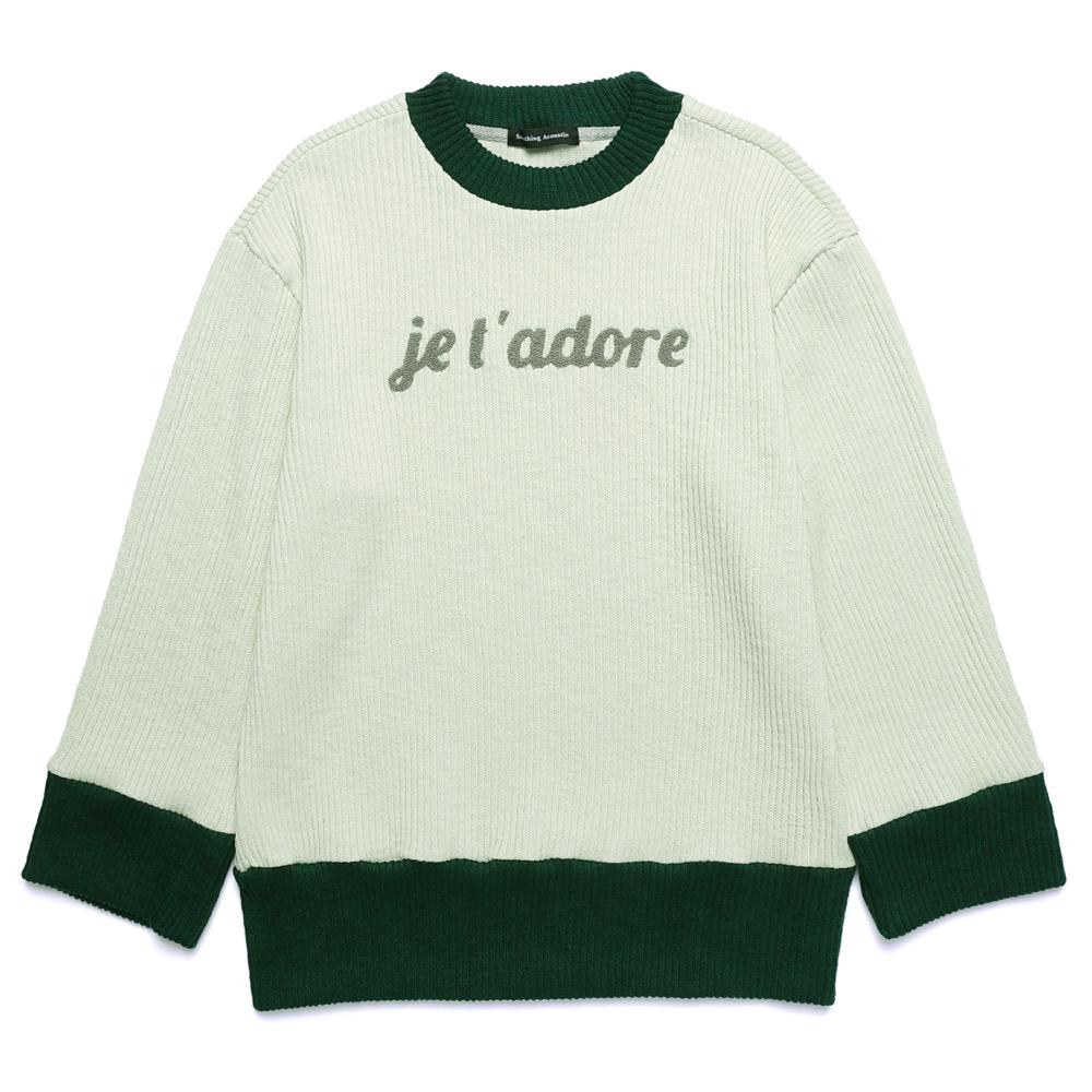 SOMETHING ACOUSTIC Je Tadore Color Block Long Knit (Light Purple, Green, Wine)