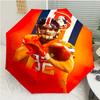Chicago Bears Logo Print Automatic Umbrella, 8 Rib Iron Frame, Plastic Handle, Suitable for Outdoor Travel &Daily , Ideal Gift