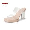 Small people, platform heels, transparent sandals, crystal sandals, women's summer wear