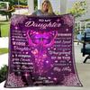 To My Daughter Plush Butterfly Quilt Blanket,Flannel Blanket Throw Blanket for Living Room Bedroom Bed Sofa Gift for Daughter
