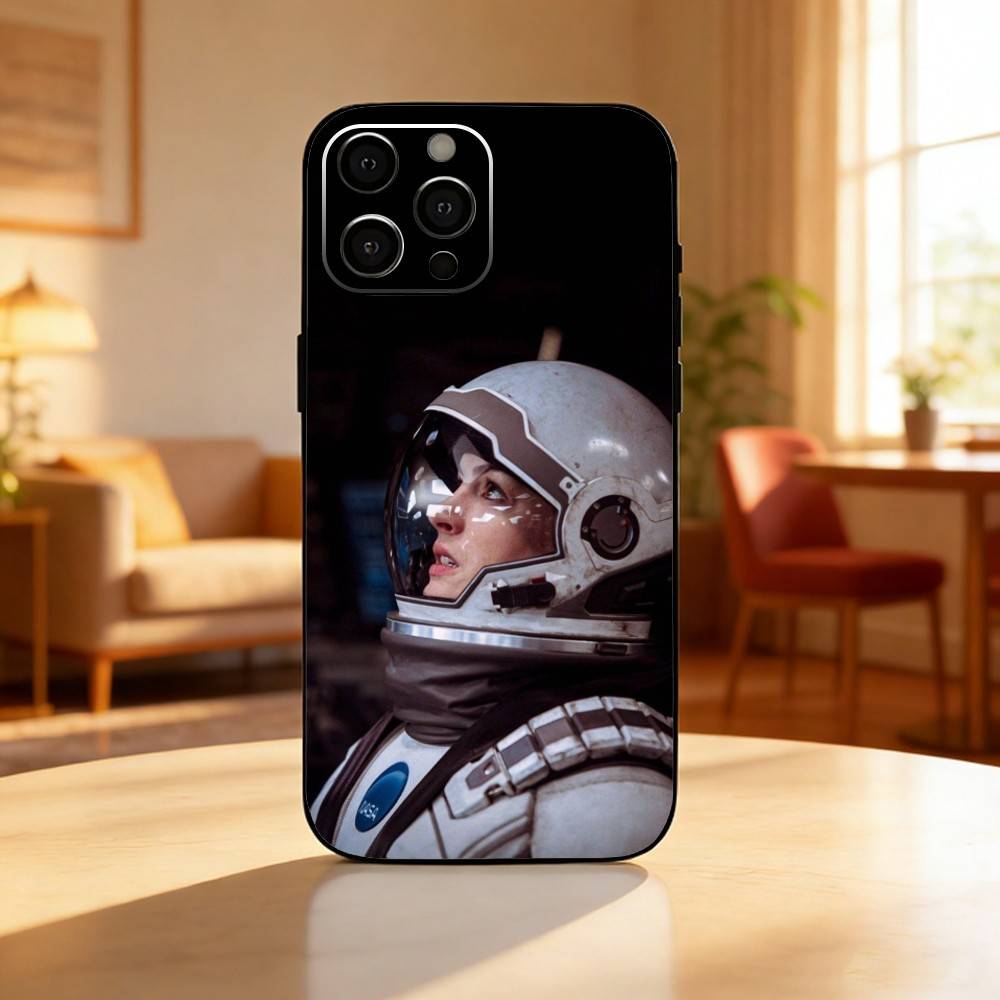 I-Interstellar Movie Phone Case For iPhone17,16,15,14,13,12 Plus,Max Soft Silicone Black Cover iPhone12PRO