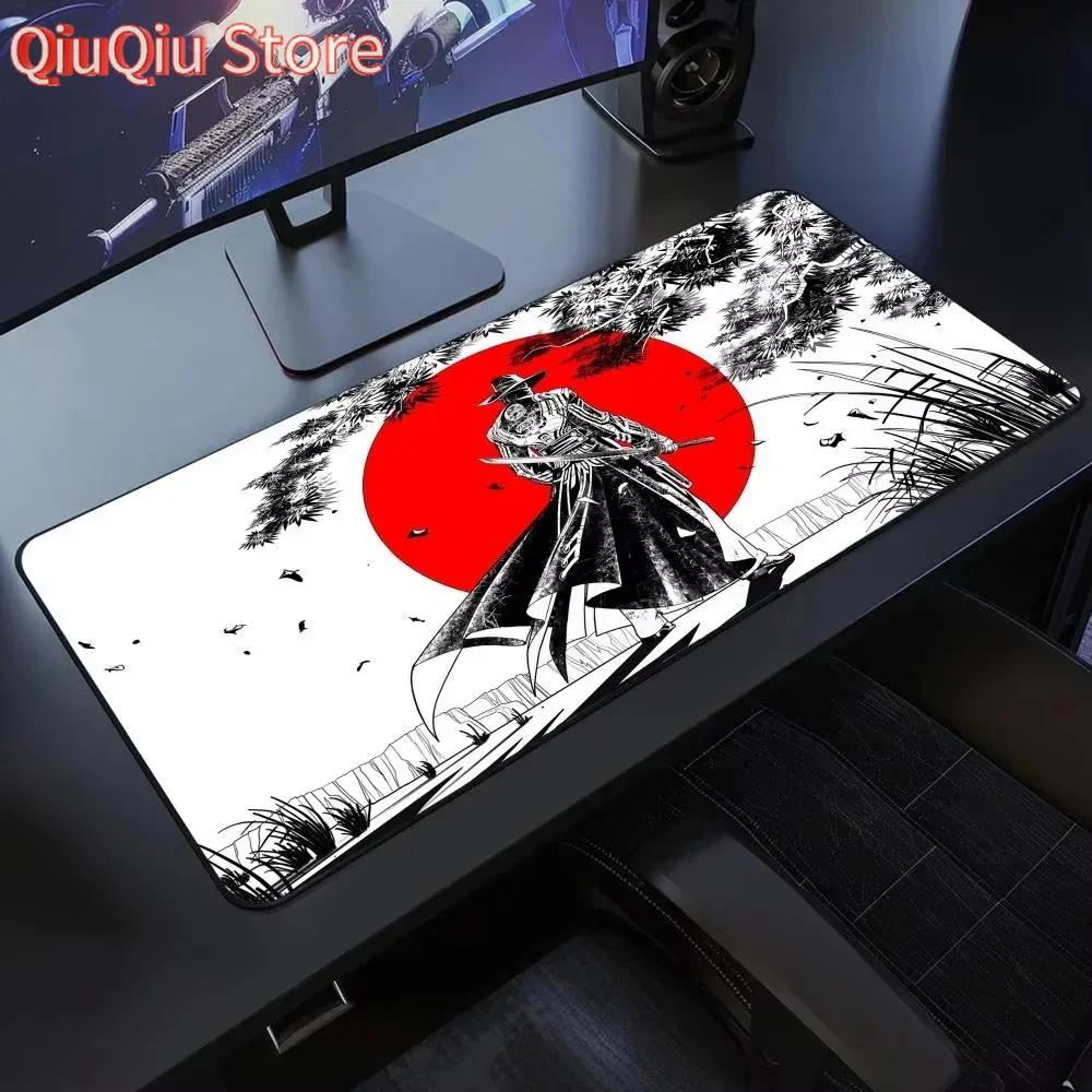 Tappetino per mouse Samurai XXL Bianco e Nero Tappetino per tastiera da gioco grande Tappetino esteso per scrivania Oni Samurai Ghost of Tsushima Mous