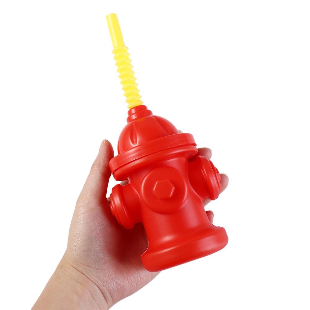 Red Fire Hydrant Water Cup Novelty Party Supplies Creative Fire Hydrant Straw Cup  Boys