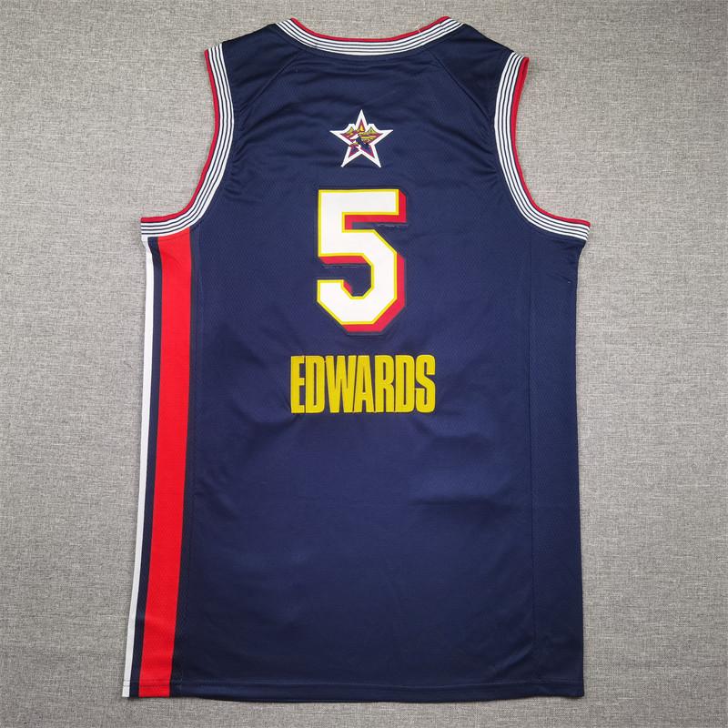 2025 Edwards Deep Blue Embroidered All-Star Basketball Jersey