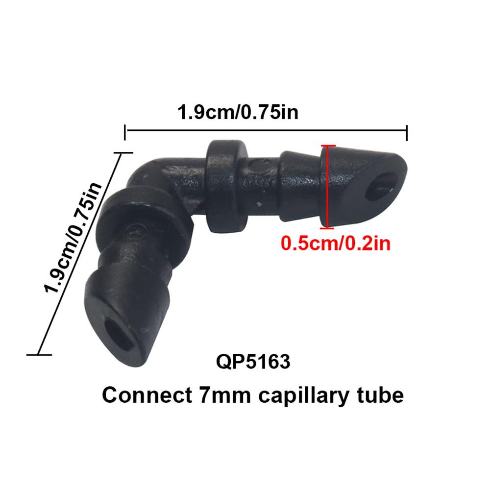 20 Pcs Bevel Hose Elbow Water Hose Connectors 1/4'' Bending Joints Garden Pipe Connectors Drip Irrigation Connect 7mm Hose