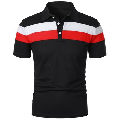 Camisetas Polo Casuales de Manga Corta a Rayas para Hombre Moda Tendencia Camiseta Botones Contrastantes Jersey Ropa de Verano Ocio