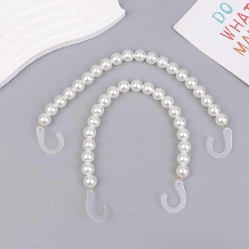 Simple Fashion Pearl Chain Shoe Charms Removable Decorative Buckles for Clog Shoes