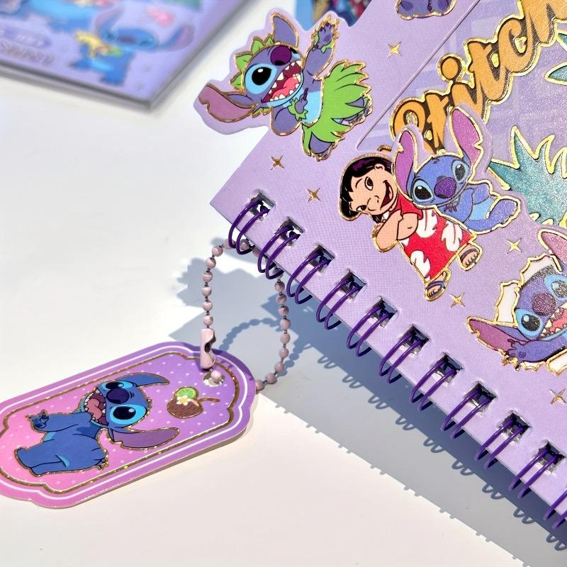 1 ks Disney Stitch Spiralový zápisník 3 v 1 Kniha samolepek Studentské psací potřeby Dárek
