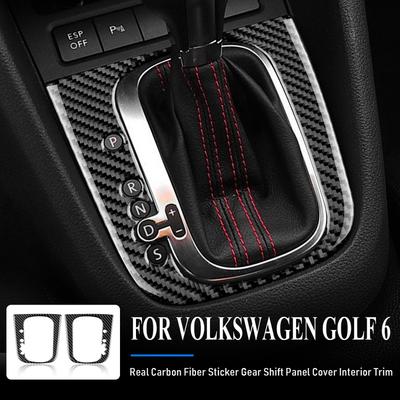 Real Soft Carbon Fiber For Volkswagen VW Golf 6 GTI R MK6 Scirocco 09-13 Jetta 11-14 Gear Shift Panel Sticker Trim Accessories