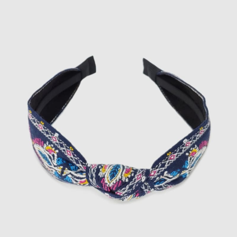LALA Importierte Spitze Ethnisches Haarband - NAVY#