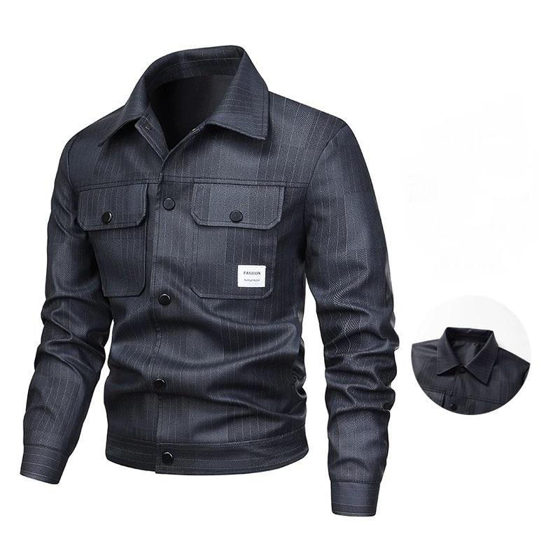 

Кожаная куртка мужская облегающая корейская версия повседневная куртка куртка с лацканами мужская верхняя ветрозащитная повседневная куртка мужская XXXL серый