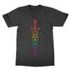 Maglietta Rainbow Dice Sword divertente top D&D Dungeons + Dragons maglietta LGBT