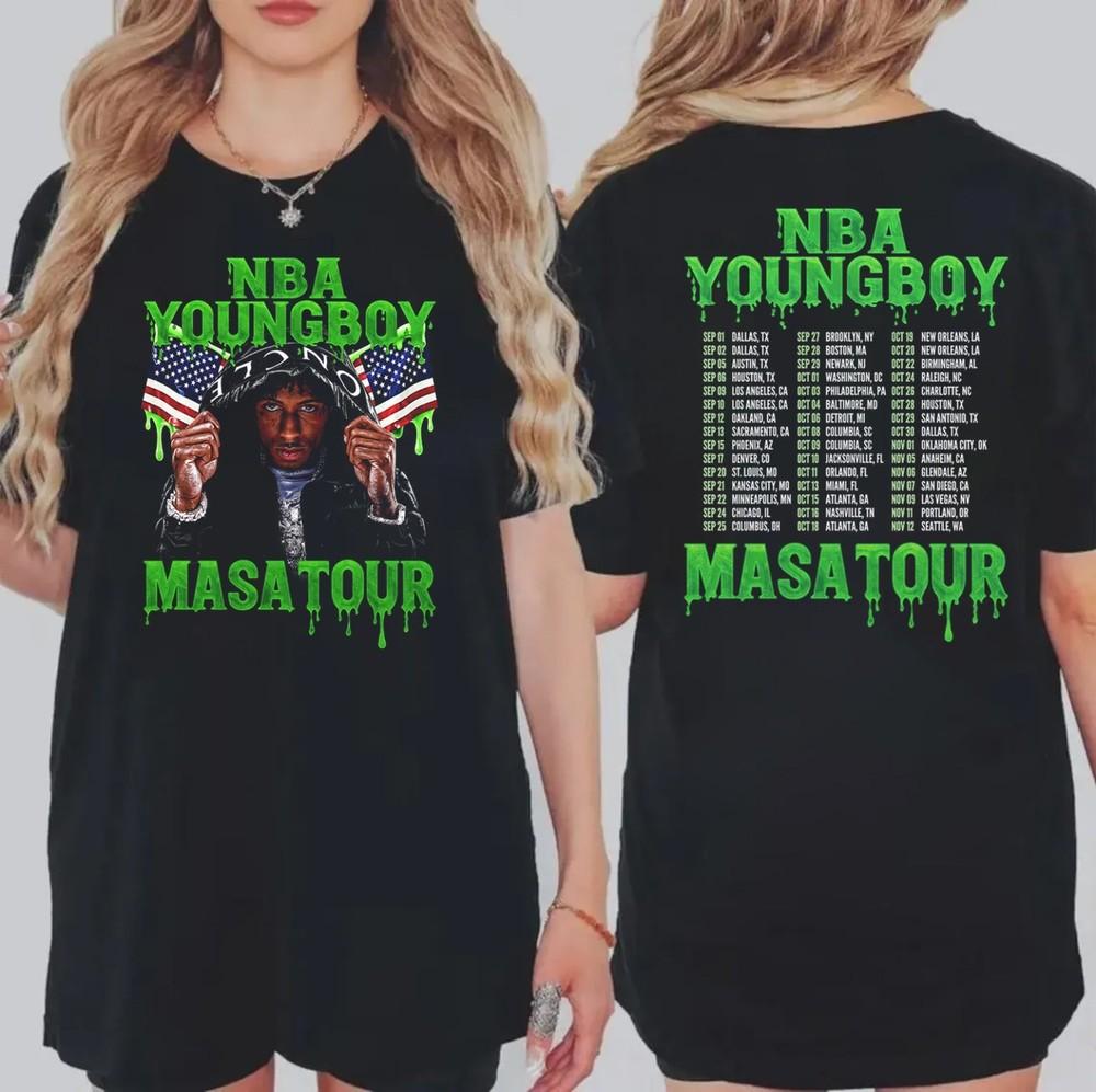 NBA Youngboy MASA Tour 2Sided T-Shirt, Music Tour Shirt, Gift for Fans Unisex T-Shirt XXL