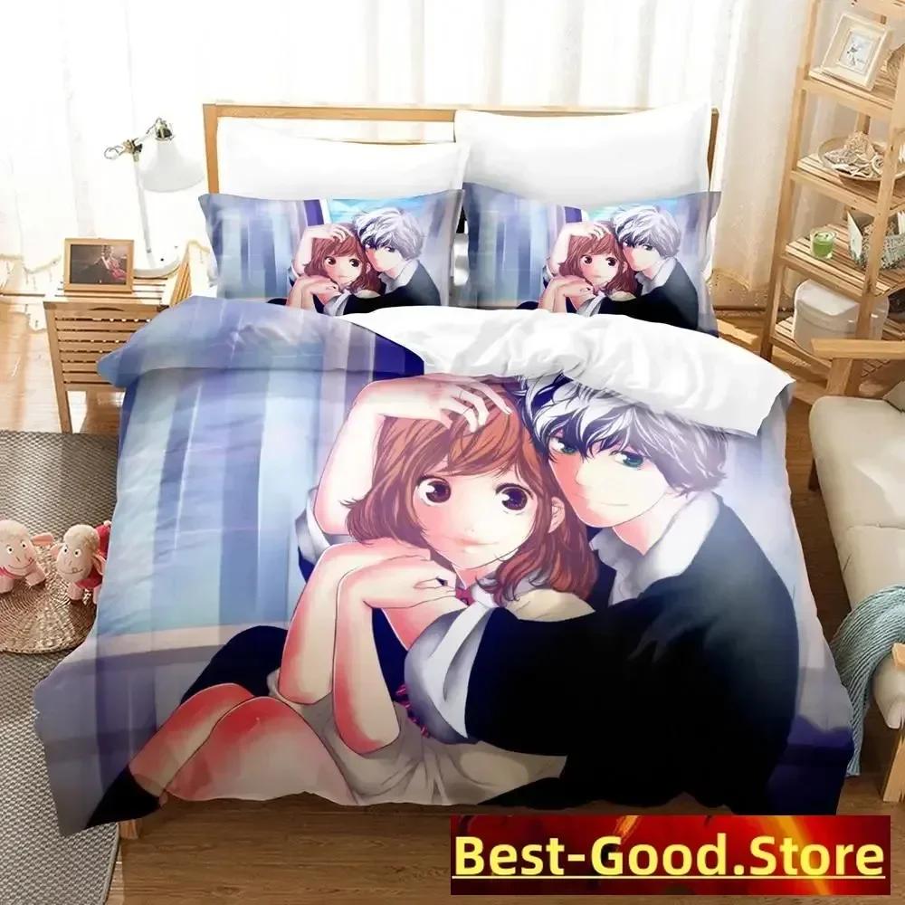 3D AO HARU RIDE Bedding Set Single Twin Printed Bed Set With Pillowcase Bed Duvet Cover Soft Single Double Queen Super King Size