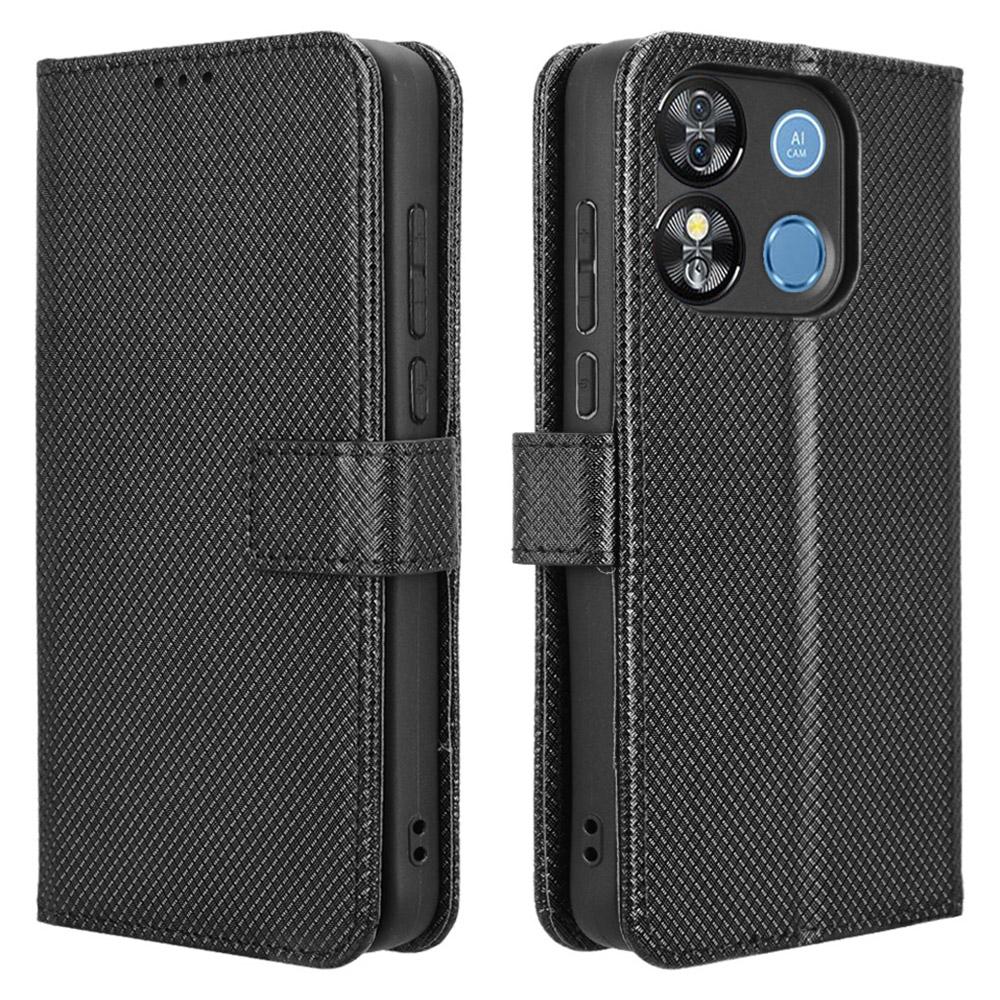 For Oukitel C57 Pro/C57s Case PU Leather Diamond Texture Wallet Phone Cover