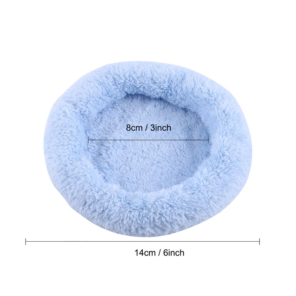 Soft Fleece Hamster Bed Hedgehog Squirrel Small Animal Warm Cuddle Cushion House Pad (Blue S)