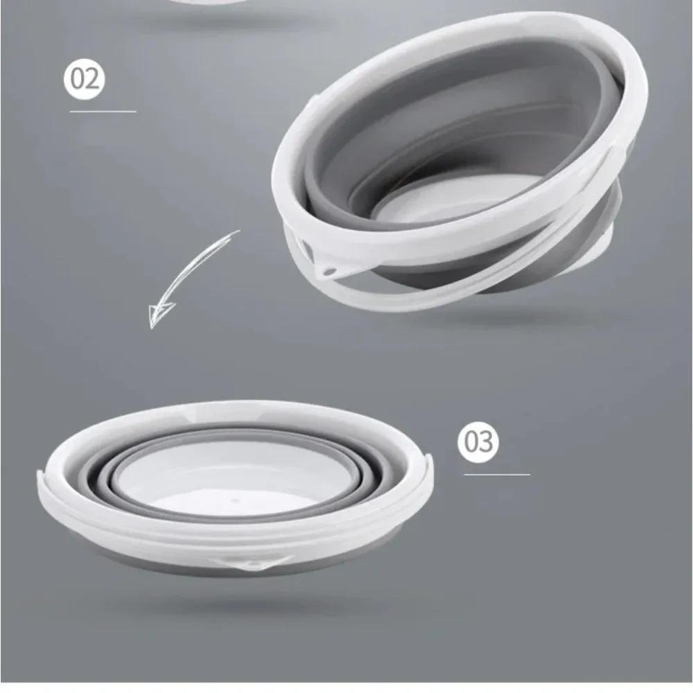 3L Collapsible Bucket Portable Folding Bucket Silicon Car Washing Bucket Outdoor Fishing Travel Camp Household Storage Buckets