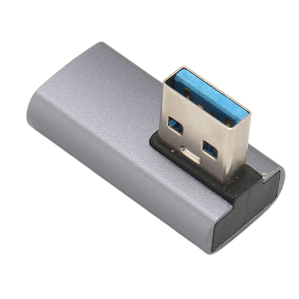 90 Degree USB 3.1 Adapter 15W 5V 3A 10Gbps Plug and Play Left Angle USB Male to Female Adapter for