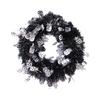 Halloween Front Door Wreath Hanging Garland Artificial Skull Wreath for Wall Halloween Holiday