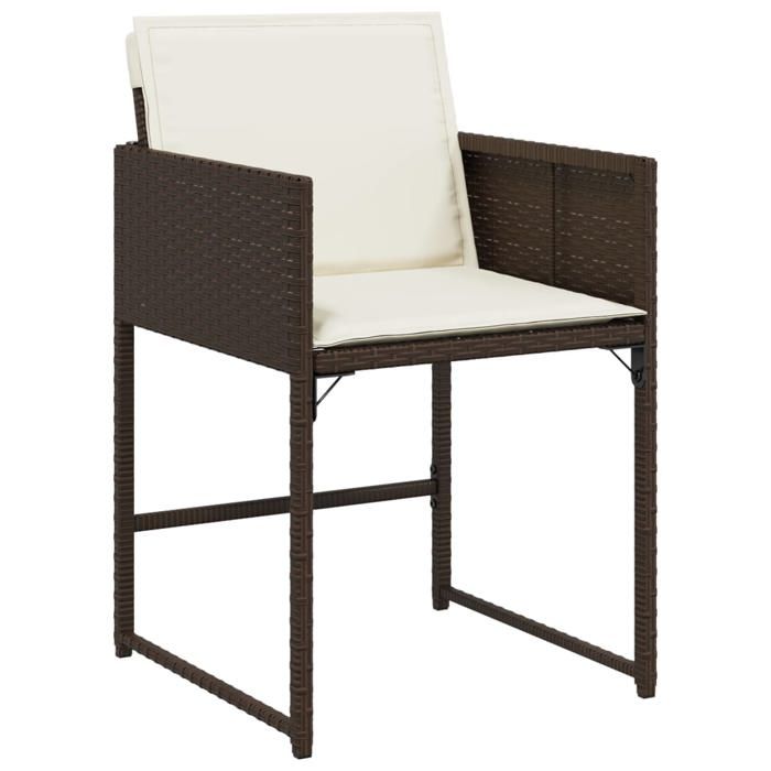 VidaXL Garden Chairs with Cushions Set of 4 Brown Wicker 4007478