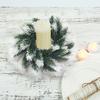Artificial Pineneedle Wreath Candle Ring Christmas Candle Holder Garland Wedding Party Festival