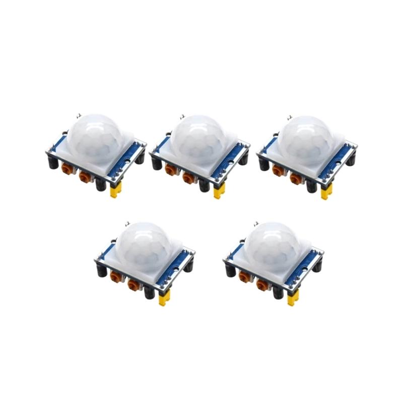 5 Pieces HC SR501 PIR Motion Sensor Modules with Adjustable Sensitivity Infrared Sensor Modules for DIY Electronics