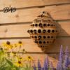 Wall Mounted Bee House Wall-Mounted House, Outdoor Pollinator Shelter, Honeycomb Design Weather Resistant Nesting Box Plastic Hotel for Solitary Bees,