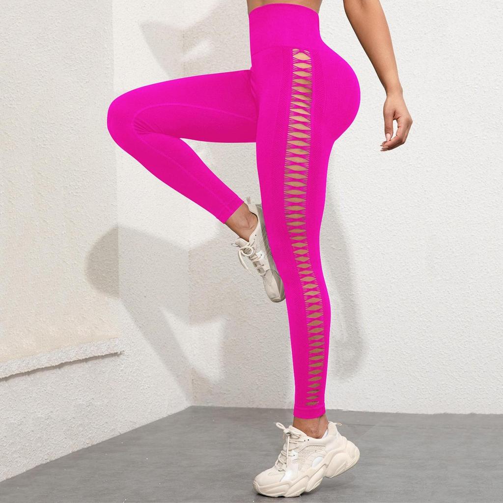 Evropské a americké batikované síťované jógové kalhoty: Vysoce elastické, bezešvé, s bočními výřezy, svrchní legíny s funkcí pozvednutí hýždí