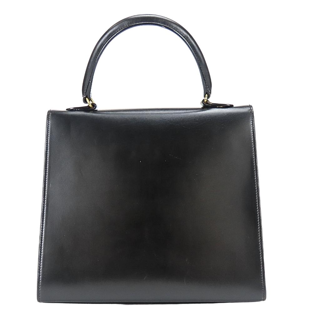 Used CELINE Handbag Gancini leather black Chain