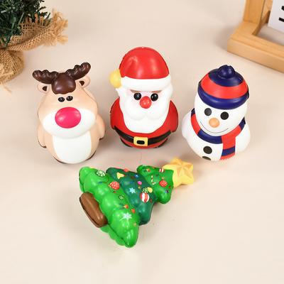 4/1pcs Christmas Anti-Stress Relief Toy Santa Claus Xmas Tree Squeeze Bounce Toy Kids New Year Gift 2025 Christmas Party Decor