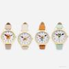 Fieldwork Analog Watch with Dessert Leather and Decorative White with Strawberry and Cherry Designs Women's Design, Band, Hands, (GY096-1 WH)