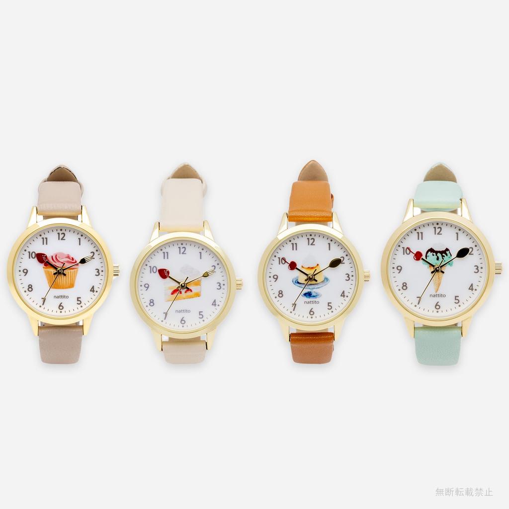 Fieldwork Analog Watch with Dessert Leather and Decorative White with Strawberry and Cherry Designs Women's Design, Band, Hands, (GY096-1 WH)