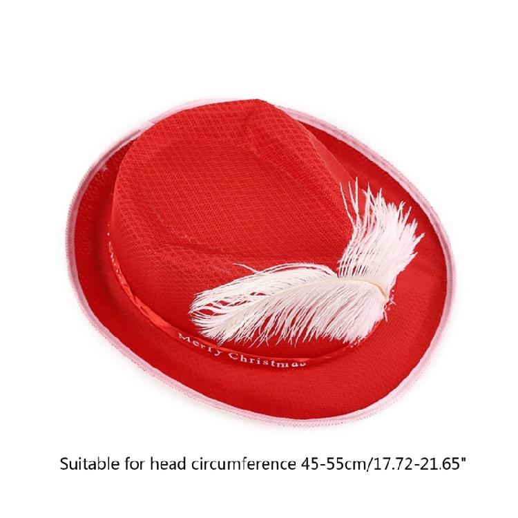 Unisex Cowboy Hat with Plume Decor Hat Christmas Felt Cowboy Jazz Children Hat