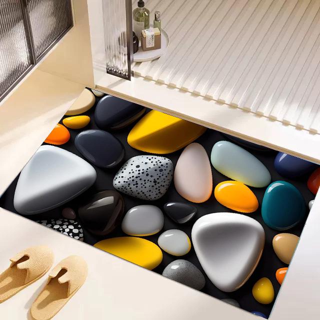 Luxuriöse 3D-Kiesel Diatomeenerde Fußmatte - Schnelltrocknend & Wasserabsorbierend für Eingang & Badezimmer