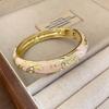 Traditional Chinese Flower Bangle Enamel Women's Hand Bracelet Vintage Cloisonne Bangle  Ladies