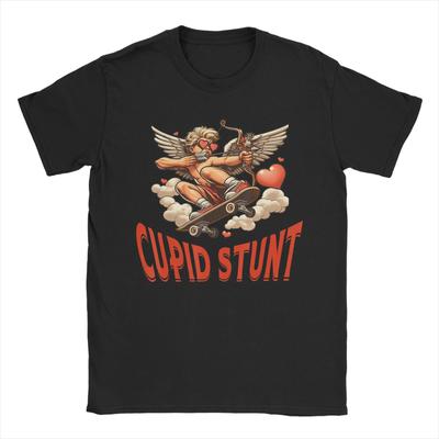 Men Cupid Stunt Cringe Unhinged T Shirts  Cotton Tops Funny Short Sleeve O Neck Tees Plus Size TShirts