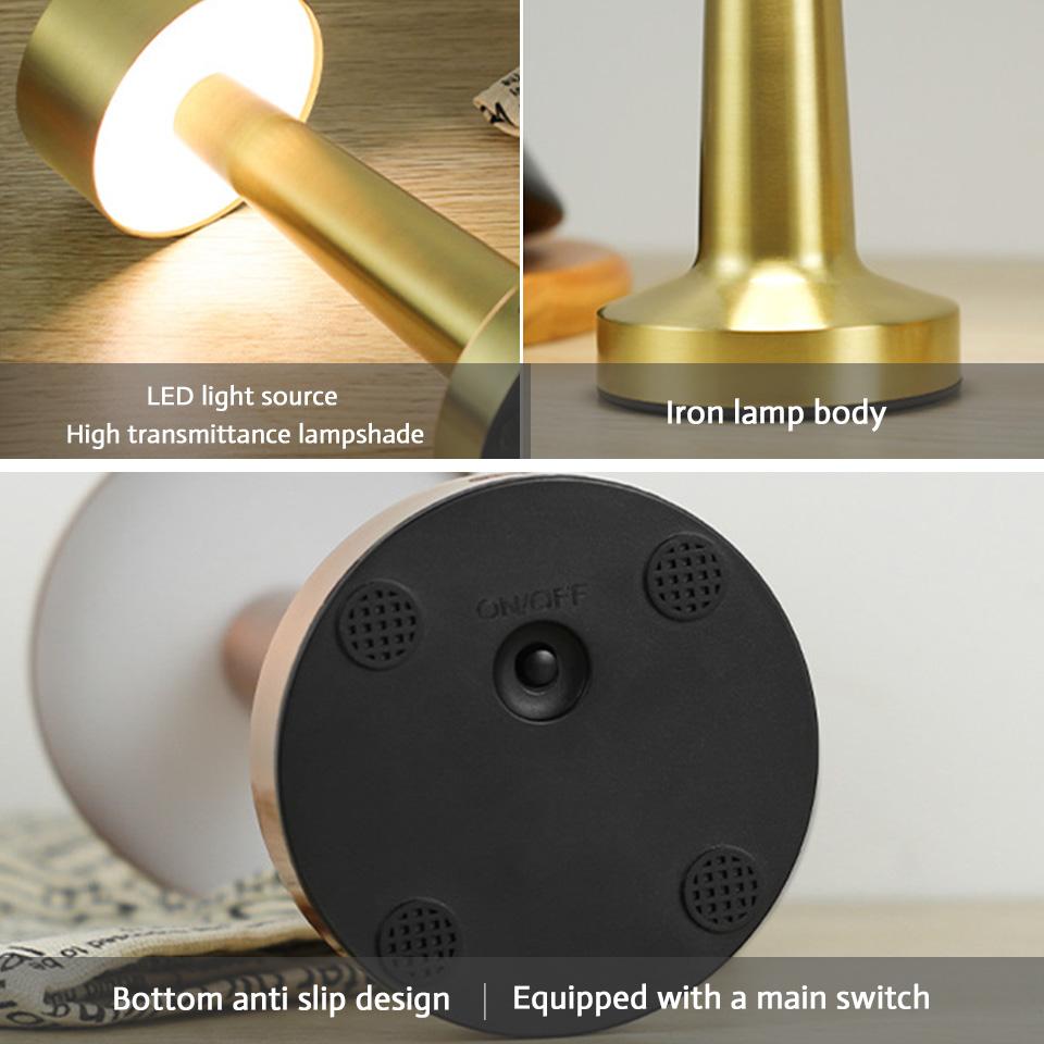 USB Rechargeable Touch Senso Lamp Room LED Bedside Decorative Table Lamp Restaurant Bar Desktop Mood Lighting Night Lights Decor